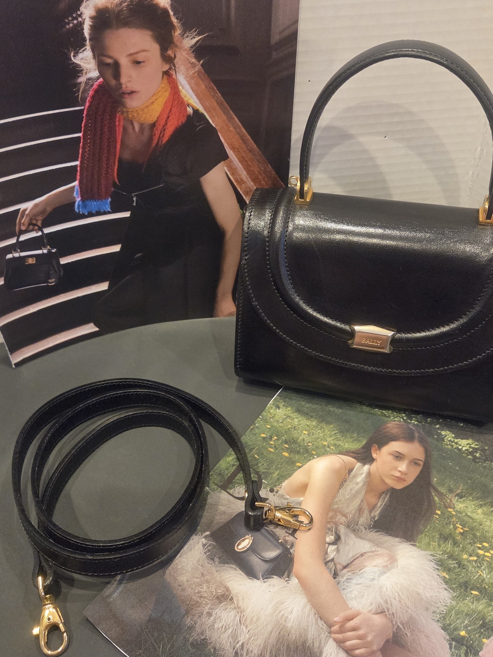 Trending Classic Vintage Bally Black Leather Top-Handle Bag